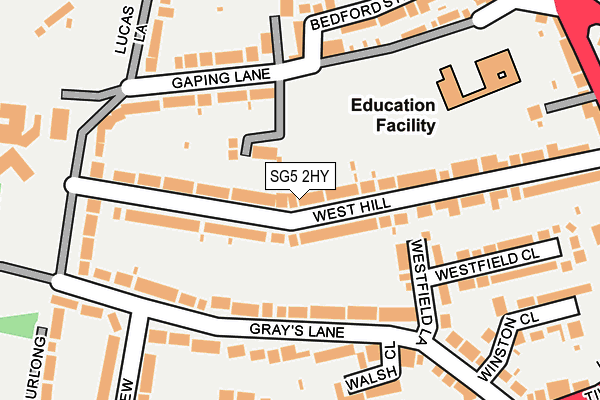 SG5 2HY map - OS OpenMap – Local (Ordnance Survey)