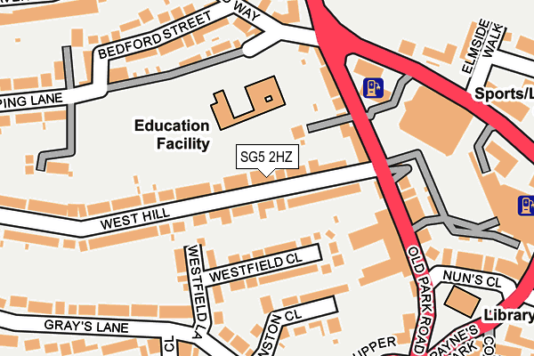 SG5 2HZ map - OS OpenMap – Local (Ordnance Survey)