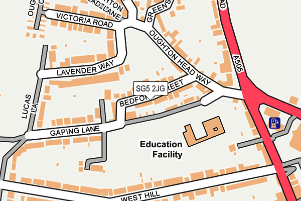 SG5 2JG map - OS OpenMap – Local (Ordnance Survey)