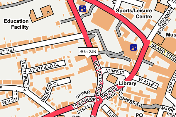 SG5 2JR map - OS OpenMap – Local (Ordnance Survey)
