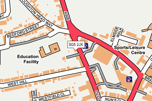 SG5 2JX map - OS OpenMap – Local (Ordnance Survey)