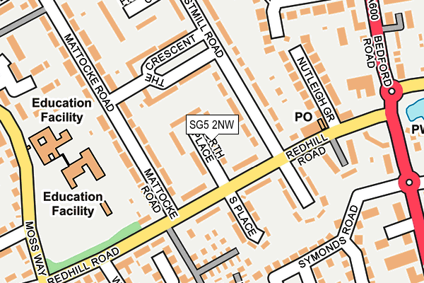 SG5 2NW map - OS OpenMap – Local (Ordnance Survey)
