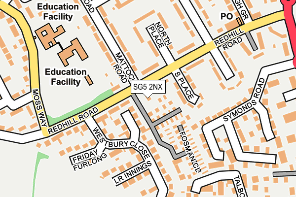 SG5 2NX map - OS OpenMap – Local (Ordnance Survey)