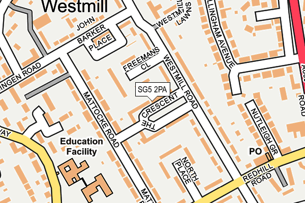 SG5 2PA map - OS OpenMap – Local (Ordnance Survey)