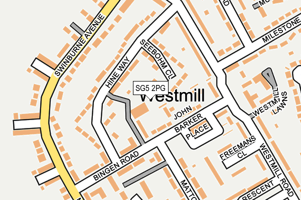 SG5 2PG map - OS OpenMap – Local (Ordnance Survey)