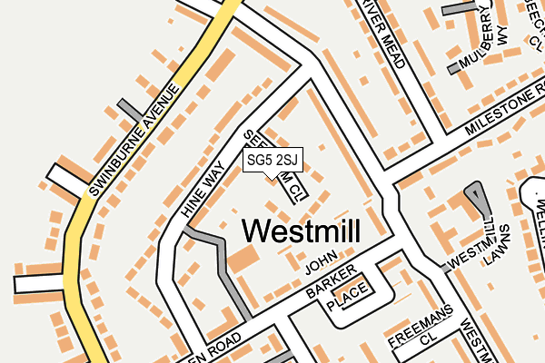 SG5 2SJ map - OS OpenMap – Local (Ordnance Survey)