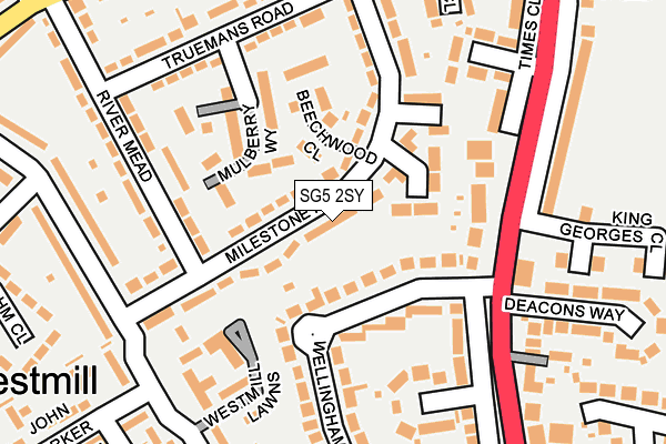 SG5 2SY map - OS OpenMap – Local (Ordnance Survey)