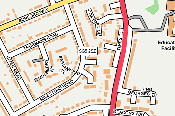 SG5 2SZ map - OS OpenMap – Local (Ordnance Survey)