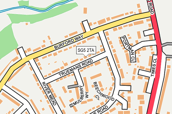 SG5 2TA map - OS OpenMap – Local (Ordnance Survey)
