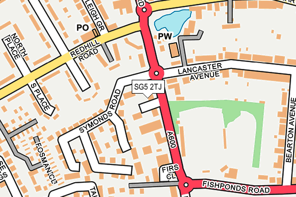 SG5 2TJ map - OS OpenMap – Local (Ordnance Survey)