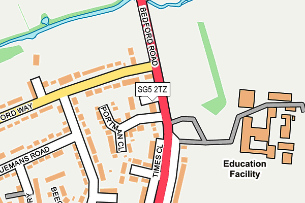 SG5 2TZ map - OS OpenMap – Local (Ordnance Survey)