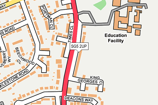 SG5 2UP map - OS OpenMap – Local (Ordnance Survey)