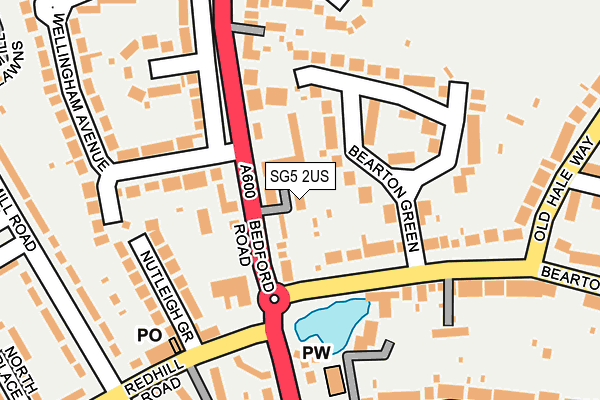 SG5 2US map - OS OpenMap – Local (Ordnance Survey)