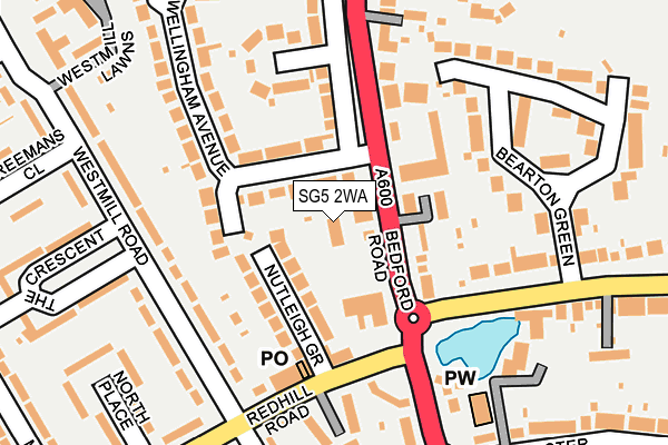 SG5 2WA map - OS OpenMap – Local (Ordnance Survey)