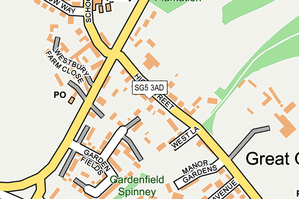 SG5 3AD map - OS OpenMap – Local (Ordnance Survey)