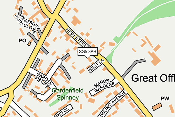 SG5 3AH map - OS OpenMap – Local (Ordnance Survey)