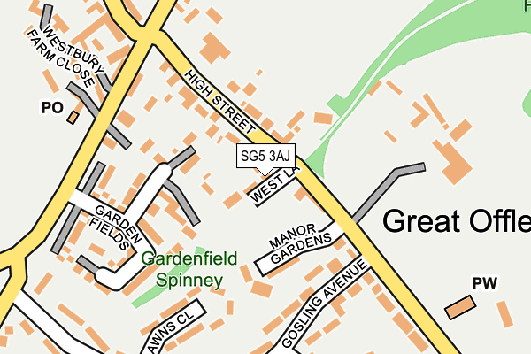 SG5 3AJ map - OS OpenMap – Local (Ordnance Survey)