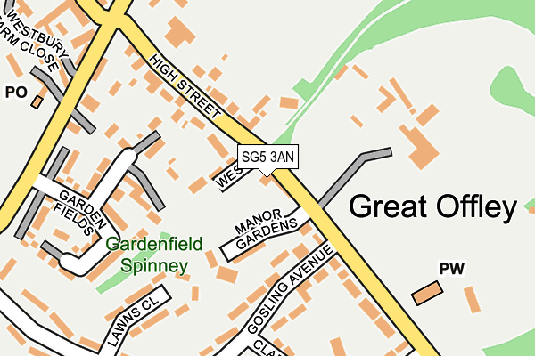 SG5 3AN map - OS OpenMap – Local (Ordnance Survey)