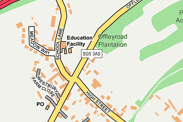 SG5 3AS map - OS OpenMap – Local (Ordnance Survey)