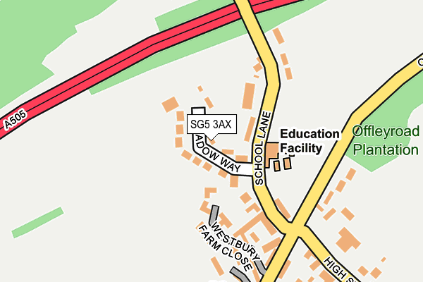 SG5 3AX map - OS OpenMap – Local (Ordnance Survey)