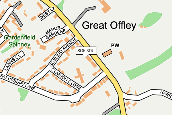 SG5 3DU map - OS OpenMap – Local (Ordnance Survey)