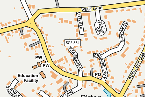 SG5 3FJ map - OS OpenMap – Local (Ordnance Survey)