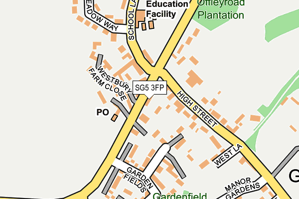 SG5 3FP map - OS OpenMap – Local (Ordnance Survey)