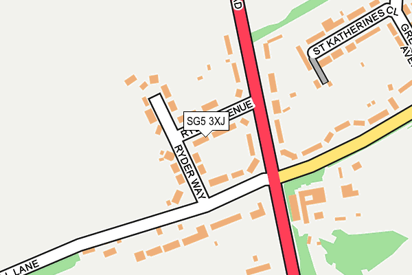 SG5 3XJ map - OS OpenMap – Local (Ordnance Survey)