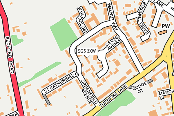 SG5 3XW map - OS OpenMap – Local (Ordnance Survey)