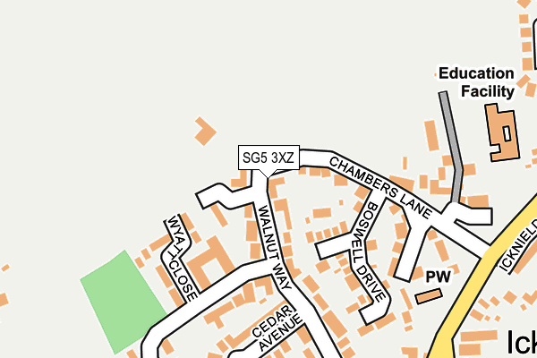 SG5 3XZ map - OS OpenMap – Local (Ordnance Survey)