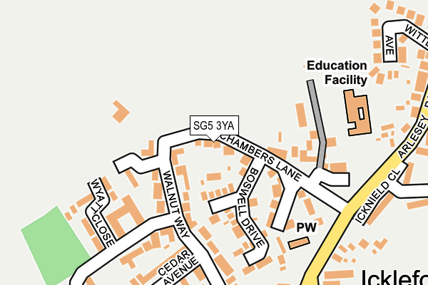 SG5 3YA map - OS OpenMap – Local (Ordnance Survey)