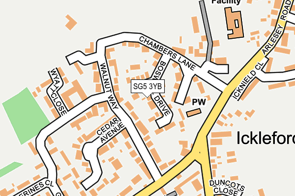 SG5 3YB map - OS OpenMap – Local (Ordnance Survey)