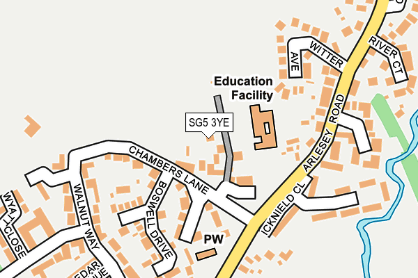 SG5 3YE map - OS OpenMap – Local (Ordnance Survey)