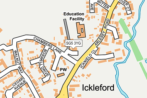 SG5 3YG map - OS OpenMap – Local (Ordnance Survey)