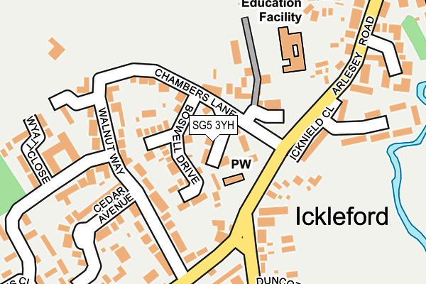 SG5 3YH map - OS OpenMap – Local (Ordnance Survey)