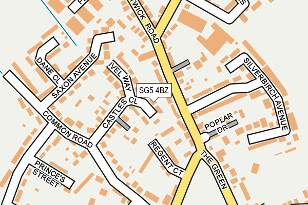 SG5 4BZ map - OS OpenMap – Local (Ordnance Survey)
