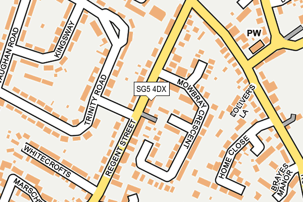 SG5 4DX map - OS OpenMap – Local (Ordnance Survey)