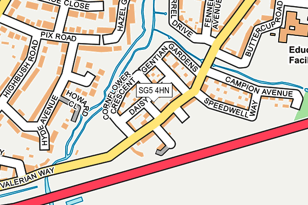 SG5 4HN map - OS OpenMap – Local (Ordnance Survey)