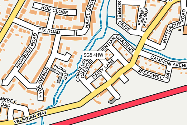 SG5 4HW map - OS OpenMap – Local (Ordnance Survey)
