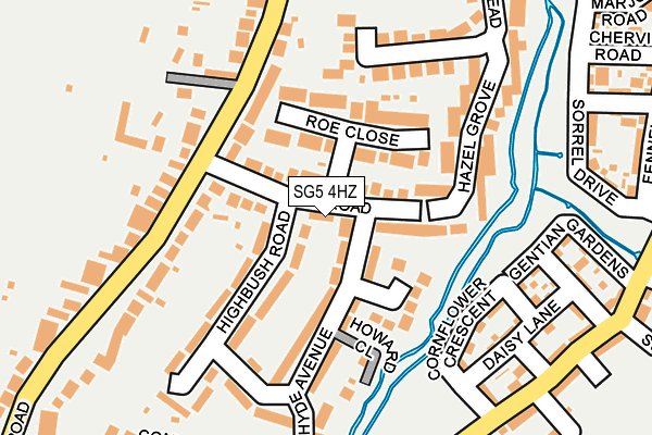 SG5 4HZ map - OS OpenMap – Local (Ordnance Survey)