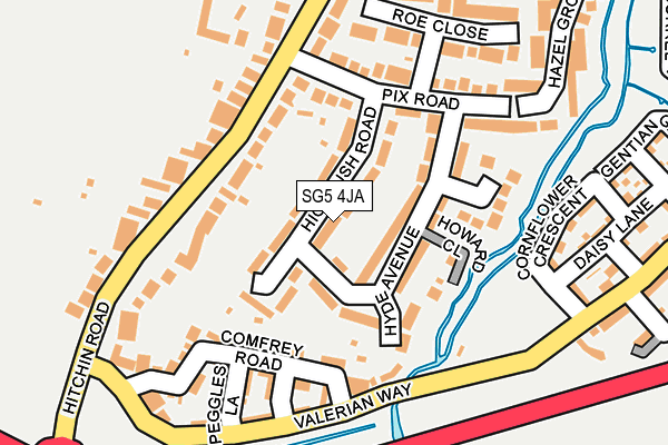 SG5 4JA map - OS OpenMap – Local (Ordnance Survey)