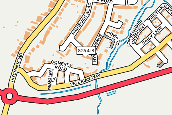 SG5 4JB map - OS OpenMap – Local (Ordnance Survey)