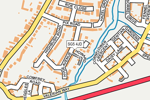 SG5 4JD map - OS OpenMap – Local (Ordnance Survey)