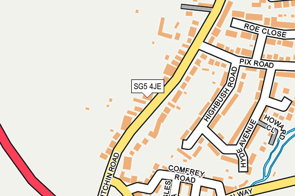 SG5 4JE map - OS OpenMap – Local (Ordnance Survey)