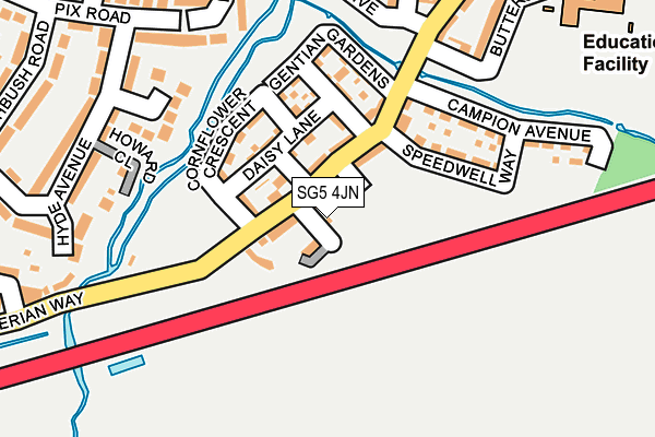 SG5 4JN map - OS OpenMap – Local (Ordnance Survey)