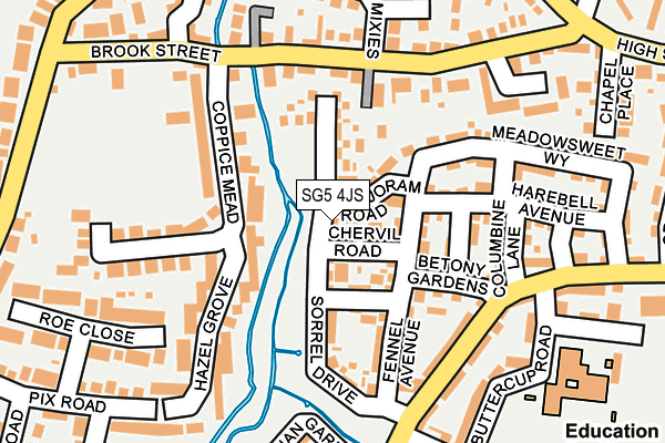 SG5 4JS map - OS OpenMap – Local (Ordnance Survey)