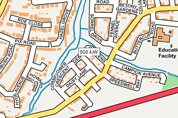 SG5 4JW map - OS OpenMap – Local (Ordnance Survey)