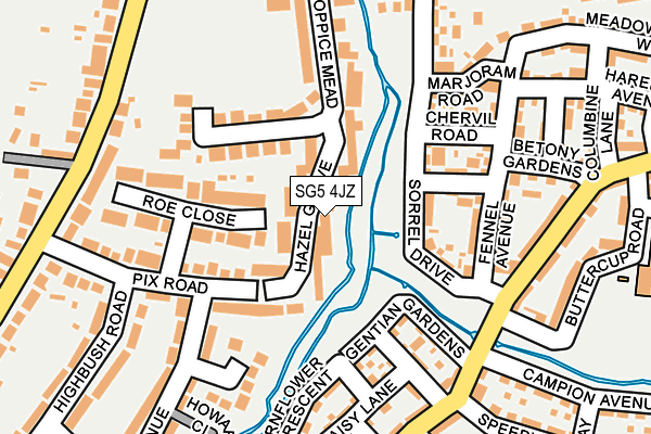 SG5 4JZ map - OS OpenMap – Local (Ordnance Survey)