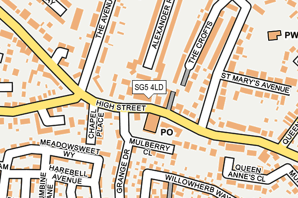 Map of THE LAUNDRY CO STOTFOLD LIMITED at local scale