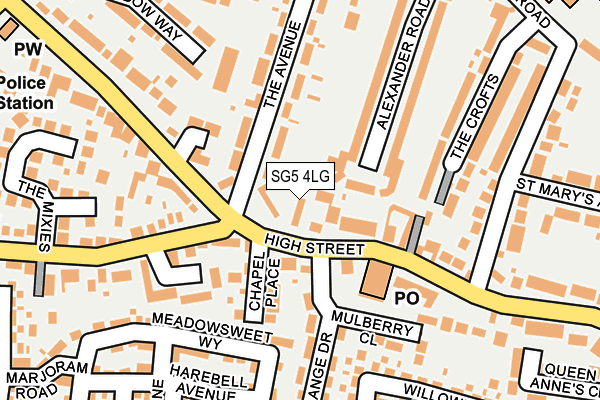 SG5 4LG map - OS OpenMap – Local (Ordnance Survey)